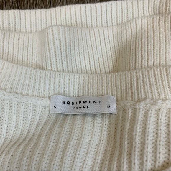 Equipment Cable Knit Sweater Womens Small Pullover Thick Knit Solid Classic - Picture 4 of 4